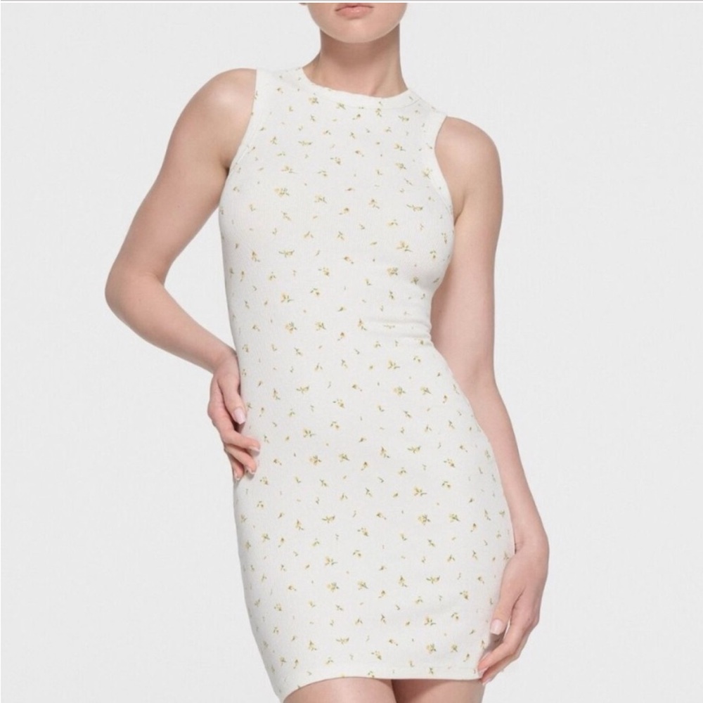 Skims rosebud cotton rib tank dress size XS-NWOT